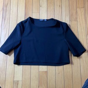 Nastygal super Cropped going out top black